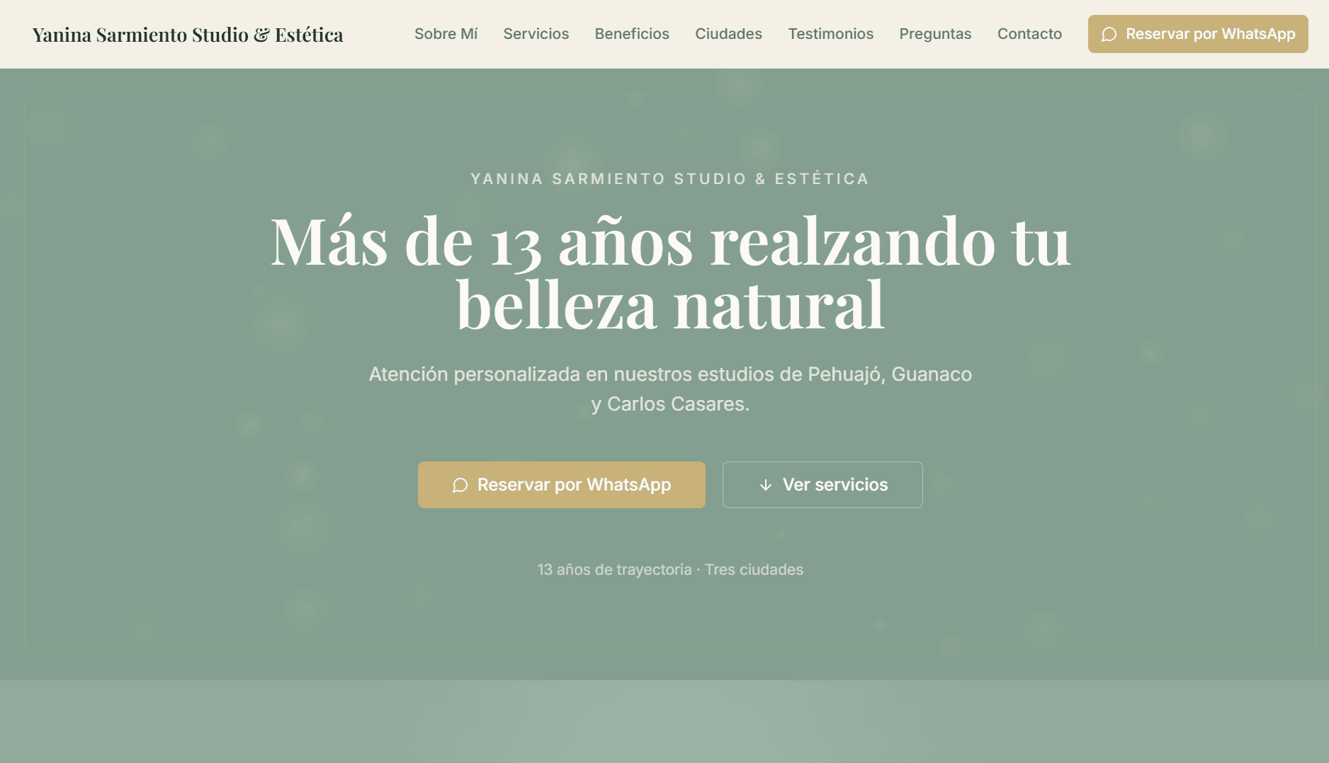 Estudio profesional de estética (Buenos Aires).